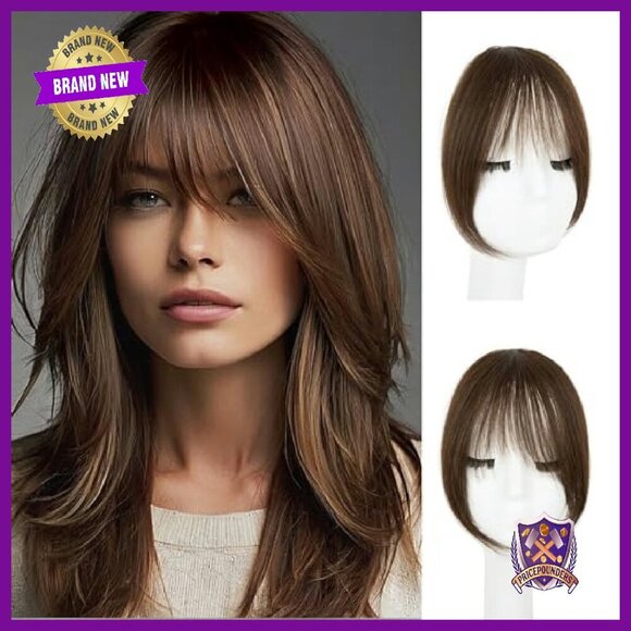 100% Human Hair Clip-In Bangs with Temples for Instant Style main image 4